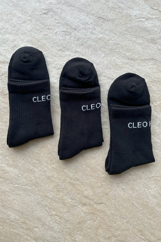 Classic Socks 3 Pack - Extra Short - Black - Cleo Harper