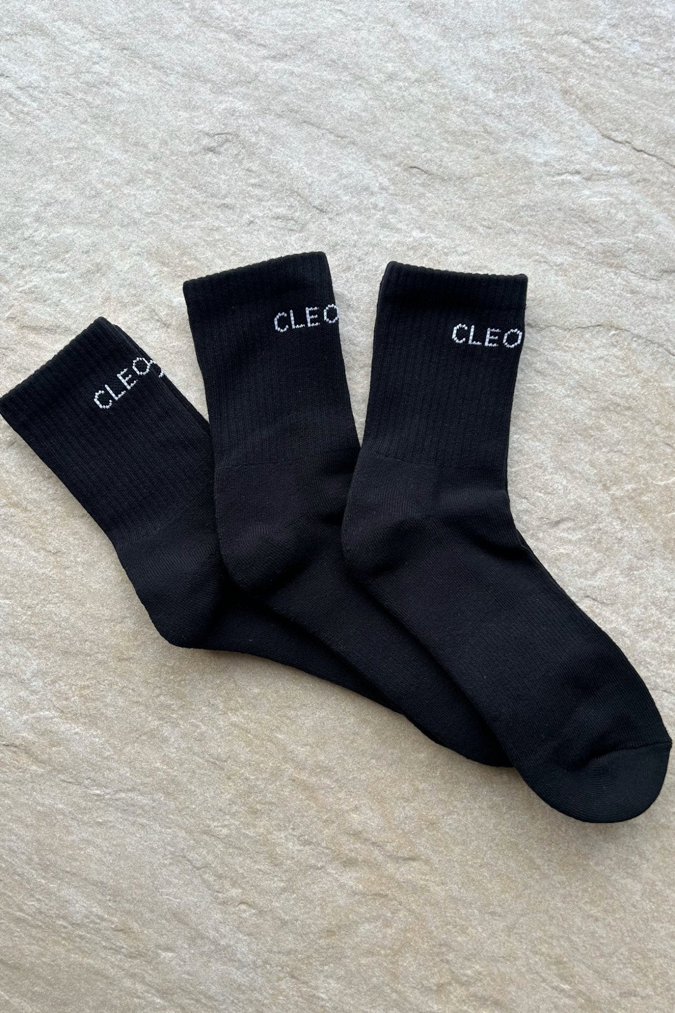 Classic Socks 3 Pack - Short - Black - Cleo Harper