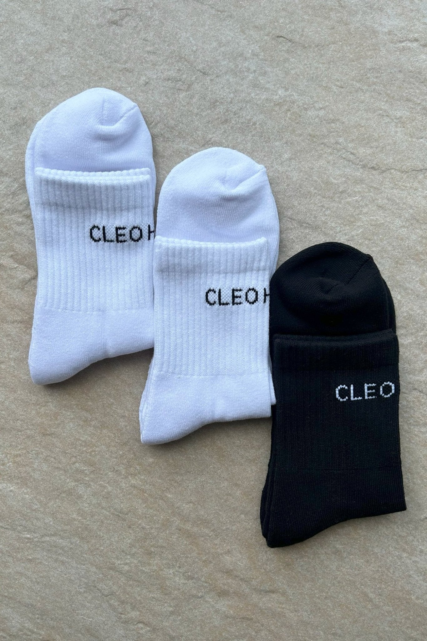 Classic Socks 3 Pack - Extra Short - Black - White - Cleo Harper