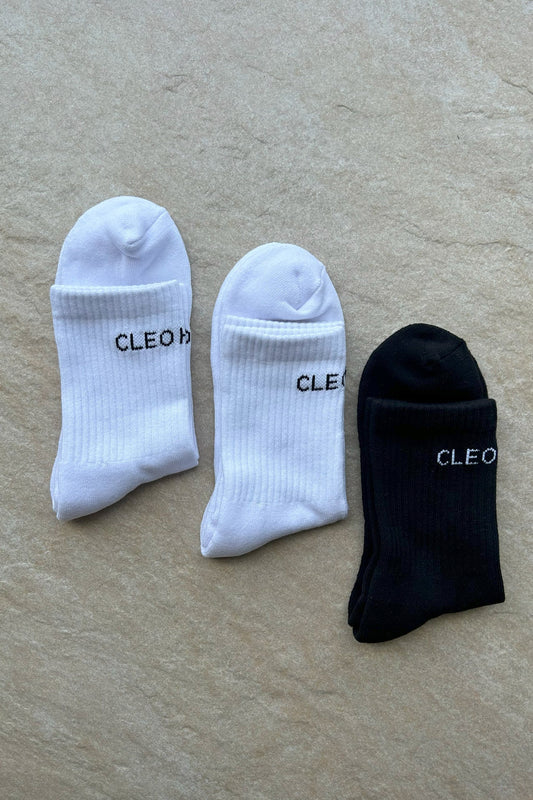 Classic Socks 3 Pack - Short - Black - White